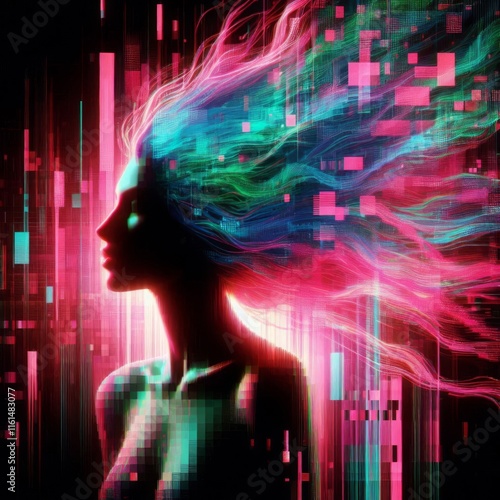 Wallpaper Mural Artistic Female Distortion Silhouette Torontodigital.ca