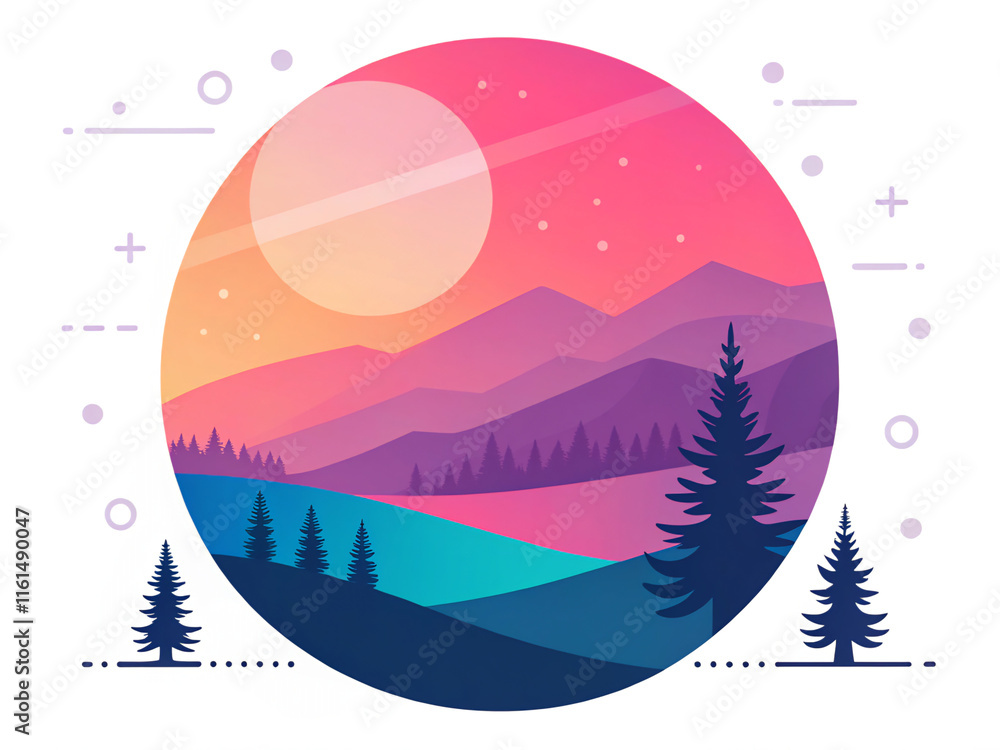 Fototapeta premium winter landscape with christmas tree