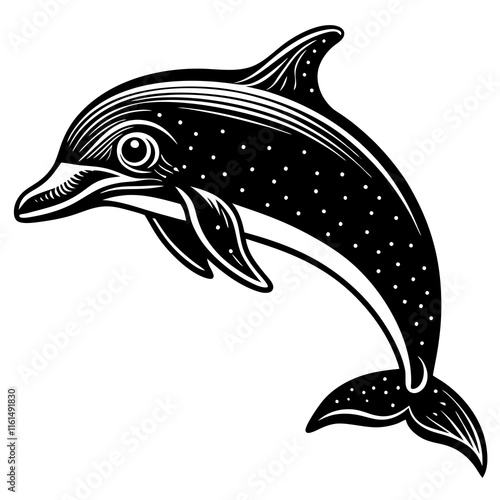 Minimalist Dolphin Silhouette on White Background