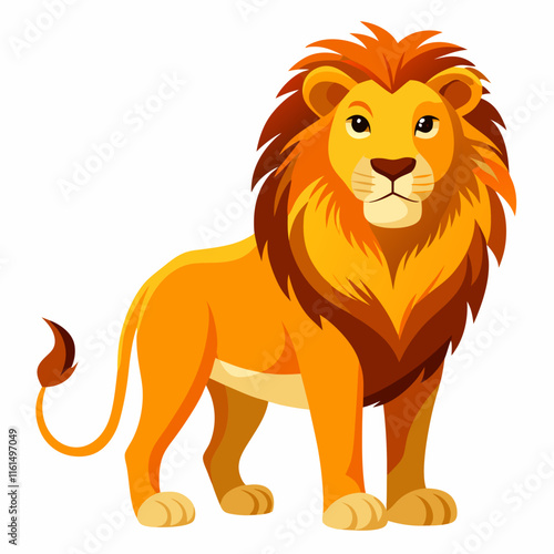 Majestic Lion on White Background