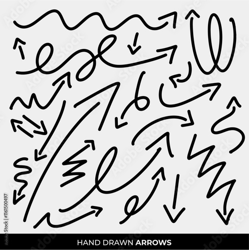 Hand Drawn Vector Arrow Collection Set