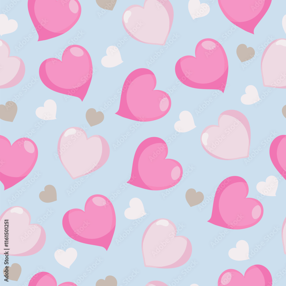 Seamless pattern with cute hearts. Hearts background. Seamless pattern with cute hearts. Hearts background.