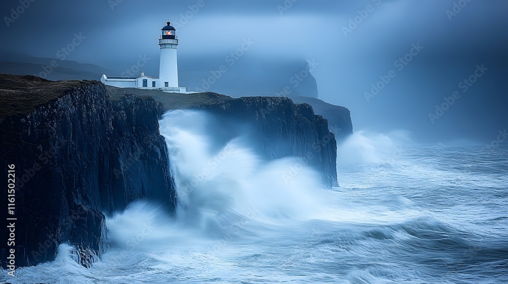 Lighthouse Beacon in Stormy Seas Lighthouse Beacon in Stormy Seas