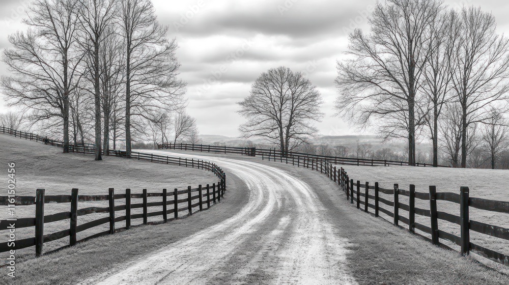 Winding country road, monochrome. Winding country road, monochrome.