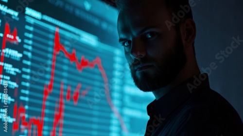 The 2025 New Year business goals concept. Businessman analyzes graph of trend...