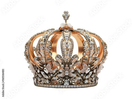 Golden crown on a transparent background, Generative Ai. photo