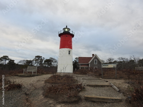 Nauset Lighthouse located within the Cape Cod National Seashore, Eastham, Massachusetts. photo