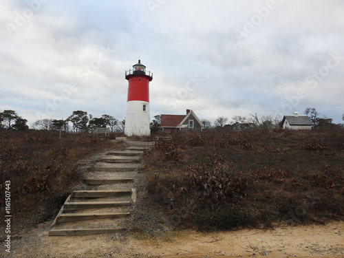 Nauset Lighthouse located within the Cape Cod National Seashore, Eastham, Massachusetts. photo