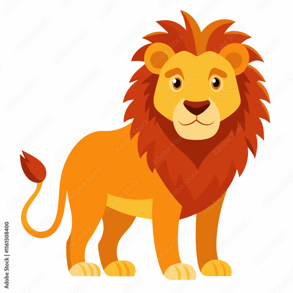 Majestic Lion on White Background Majestic Lion on White Background