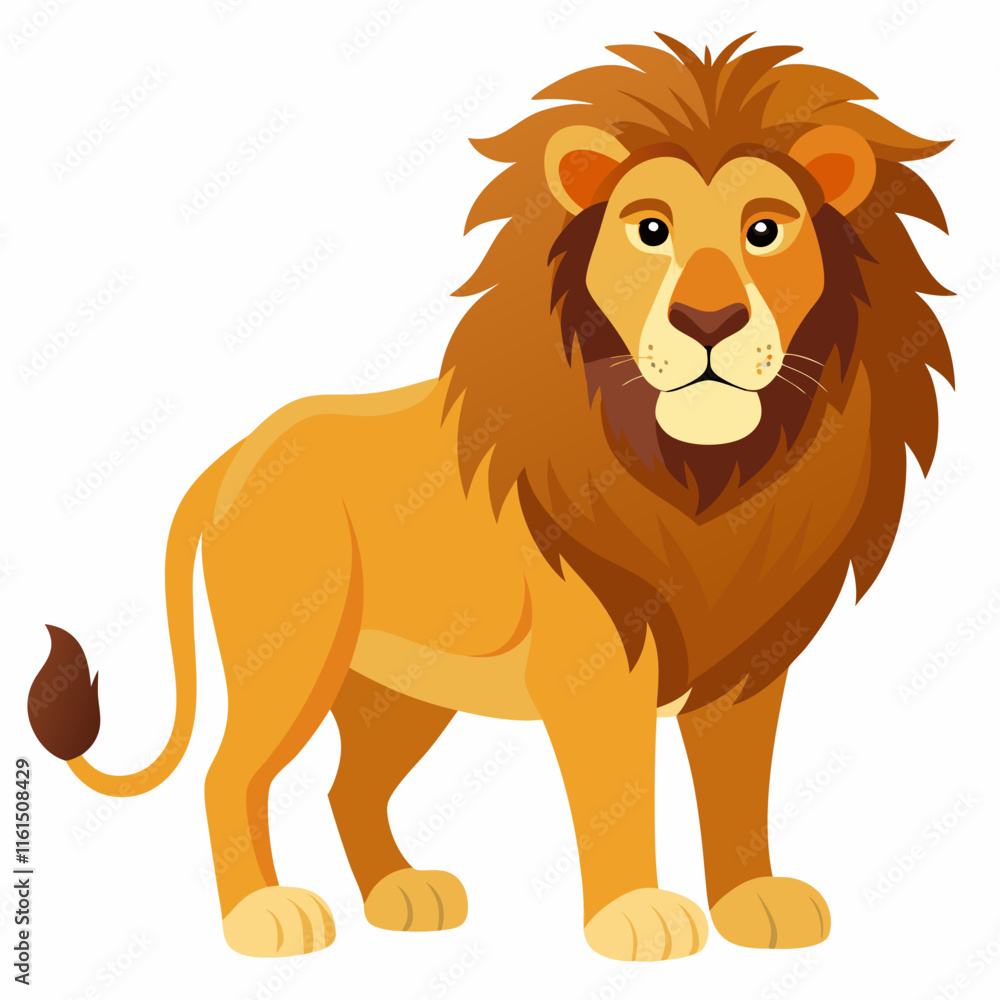 Majestic Lion on White Background Majestic Lion on White Background