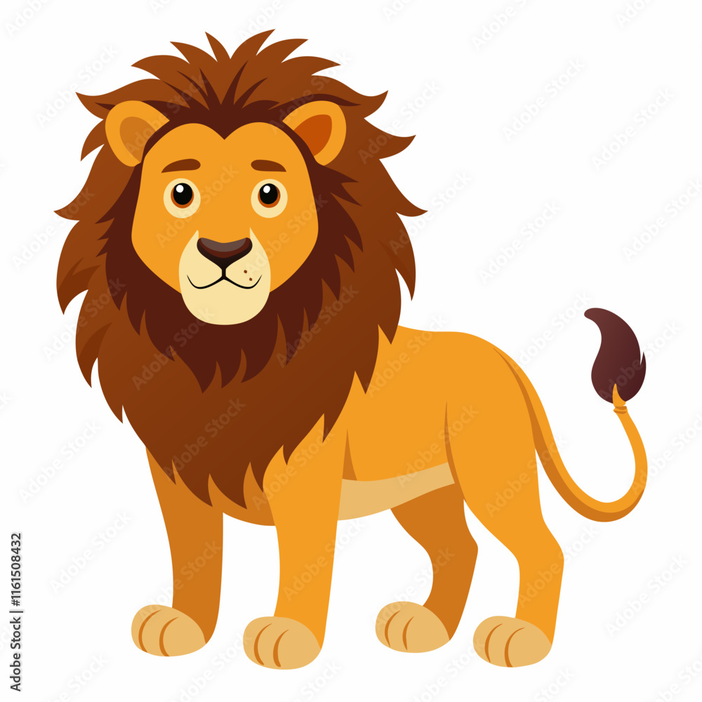 Majestic Lion on White Background Majestic Lion on White Background
