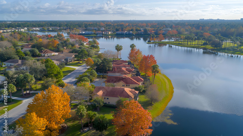 Beautiful morning on Lale Tohopekaliga in Kissimmee, Florida during fall, Florida, Kissimmee, lake, autumn photo