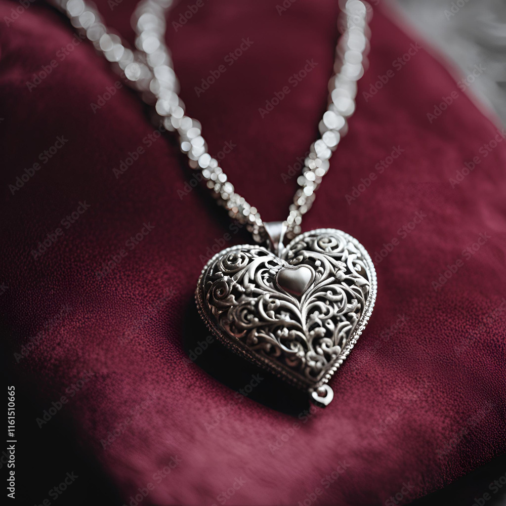 heart shaped necklace on black background heart shaped necklace on black background