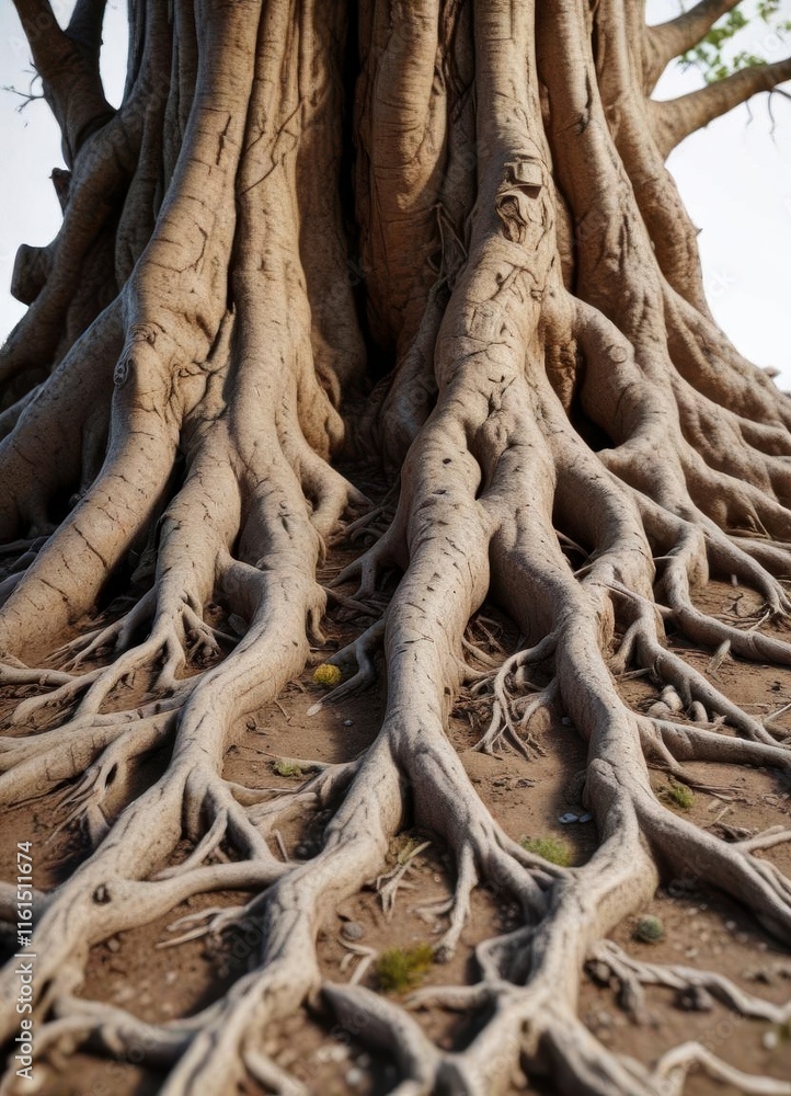 Close-up of high definition tree trunk and roots isolated on white background, texture, root Close-up of high definition tree trunk and roots isolated on white background, texture, root