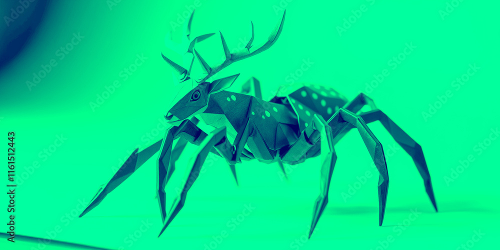 Fototapeta premium Creepy Paper Deer Combine WIth Spider Genetics