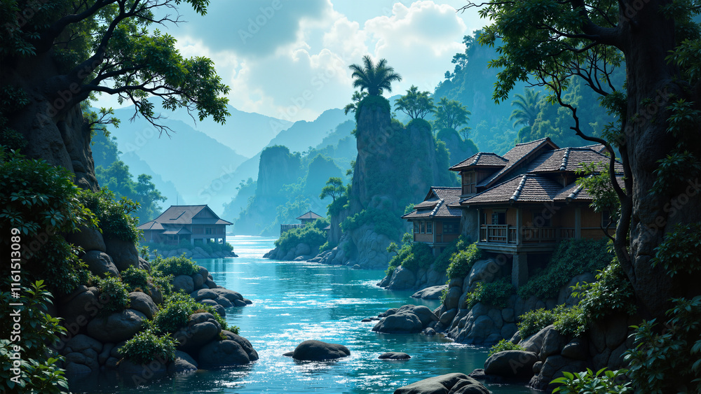 Tropical paradise island.