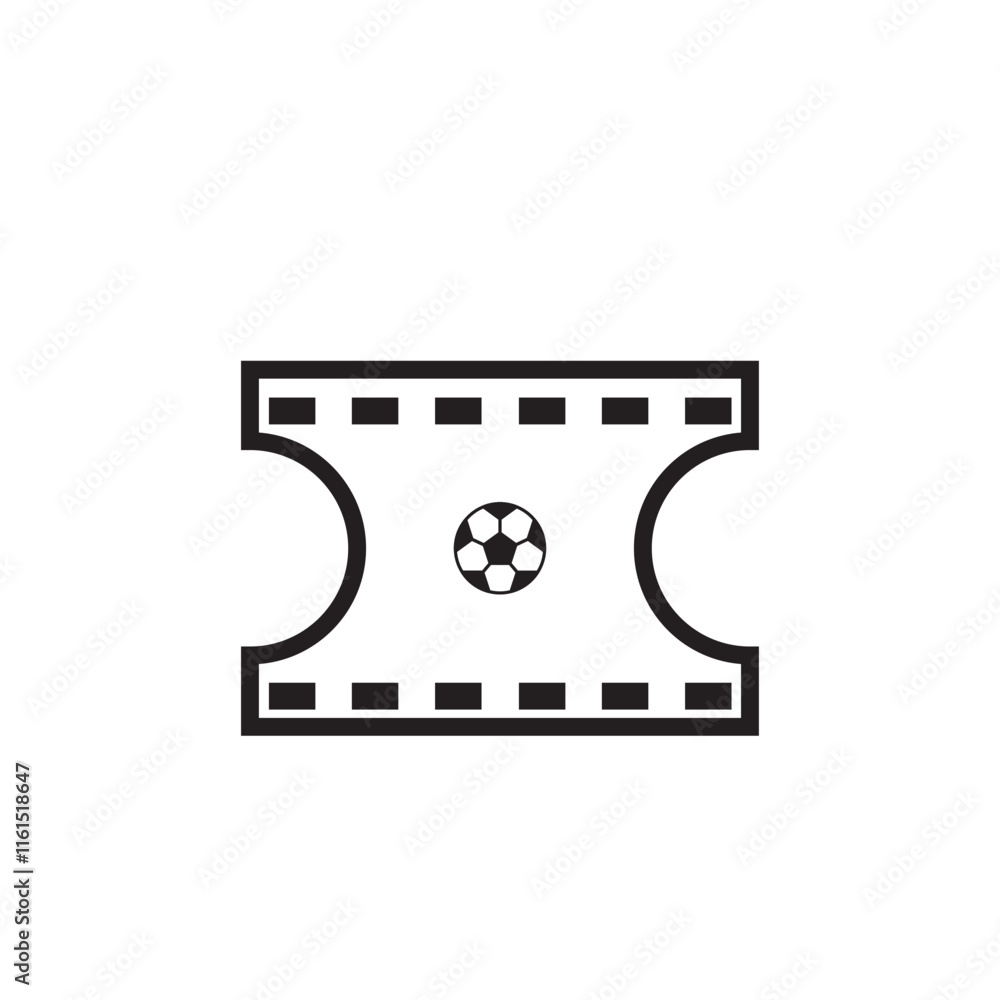 Soccer ticket flat icon vector design, isolated on white background. Soccer ticket flat icon vector design, isolated on white background.