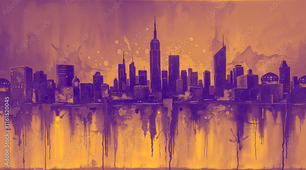 Obraz premium Silhouette Of Skyscrapers
