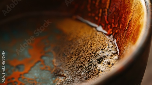 Textured background of microscopic glaze of Chinese ceramics tea cup photo