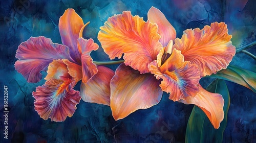 Vibrant orchid blooms
