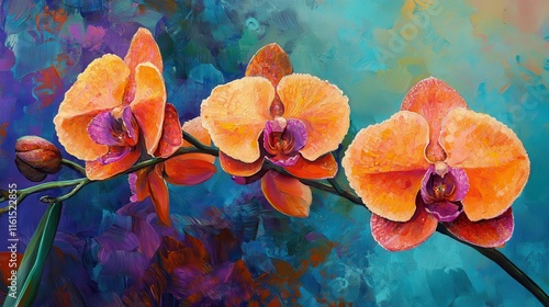 Vibrant orchid blooms