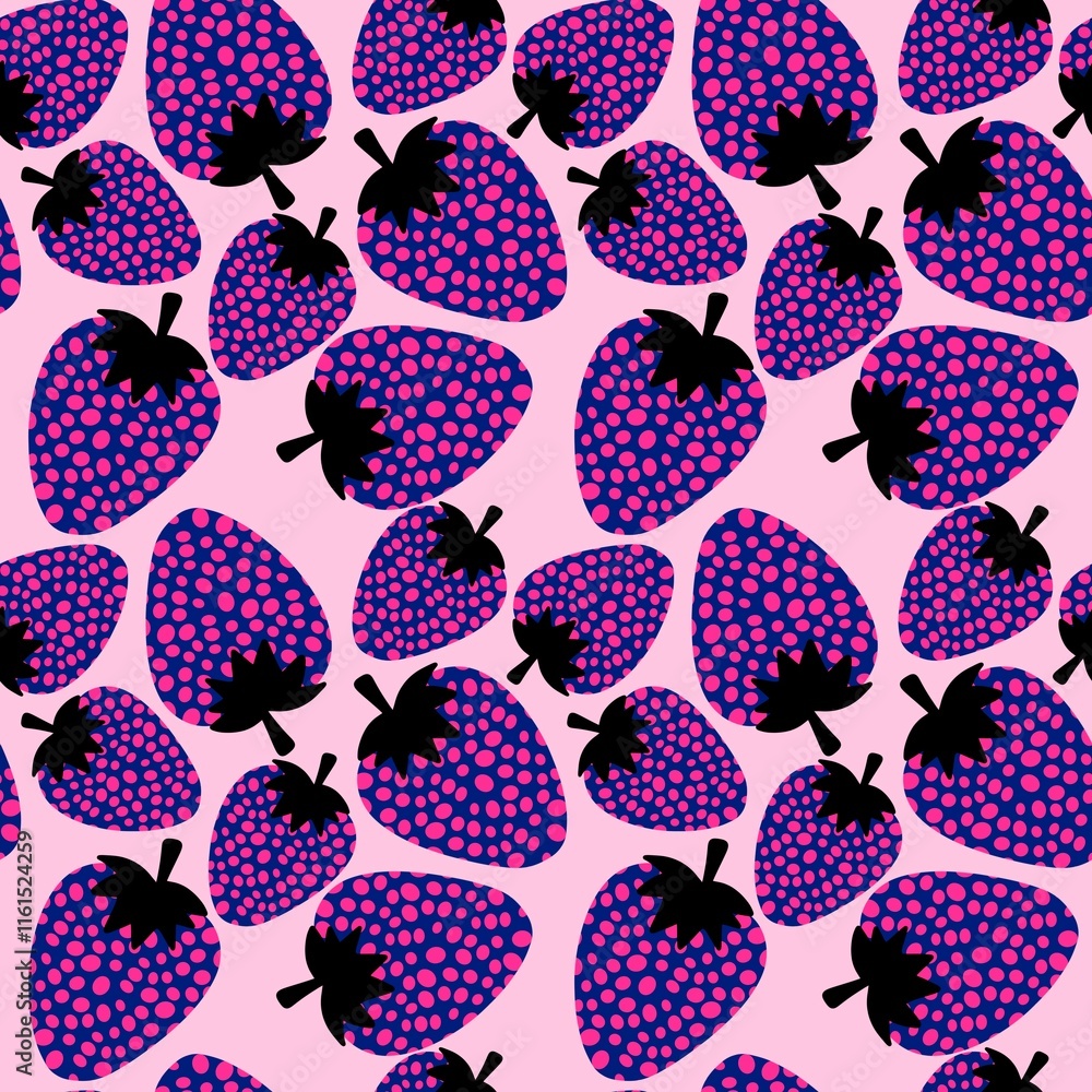 Summer fruit seamless strawberry berry pattern for wrapping paper and fabrics Summer fruit seamless strawberry berry pattern for wrapping paper and fabrics