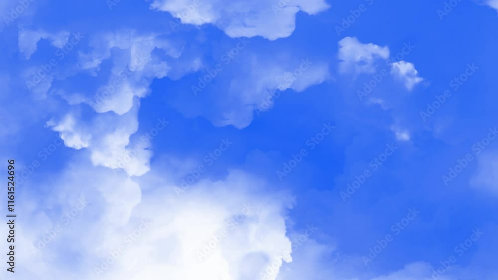 Lazy Cloud Flight Background 4K Loop features a view of flying through a blue cloudy sky with the clouds flying by in a loop.