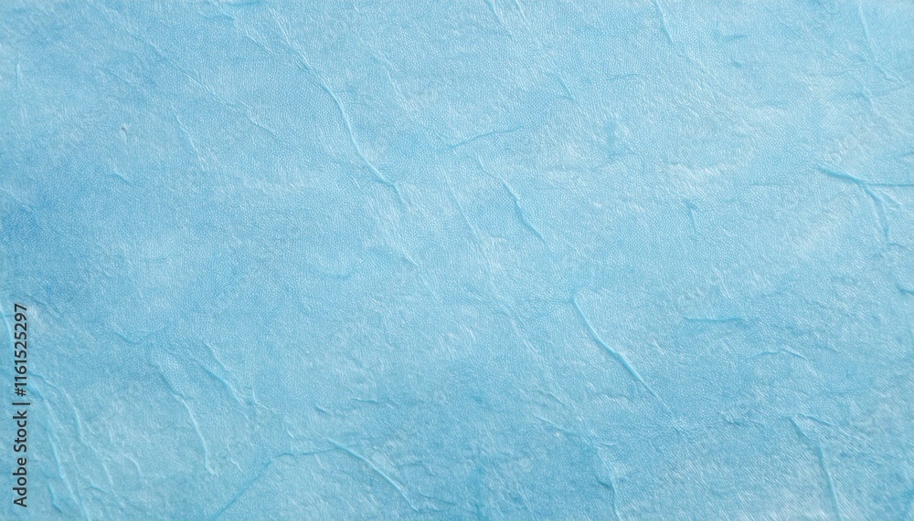 Obraz premium 柔らかな手漉きの風合いが感じられる薄い青色の和紙、穏やかな新春の雰囲気を演出する背景 
