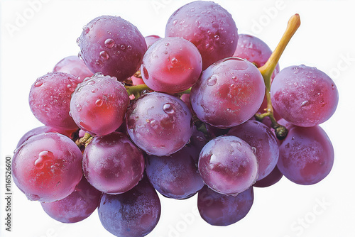 A cluster of purple grapes on a clear, transparent background. photo