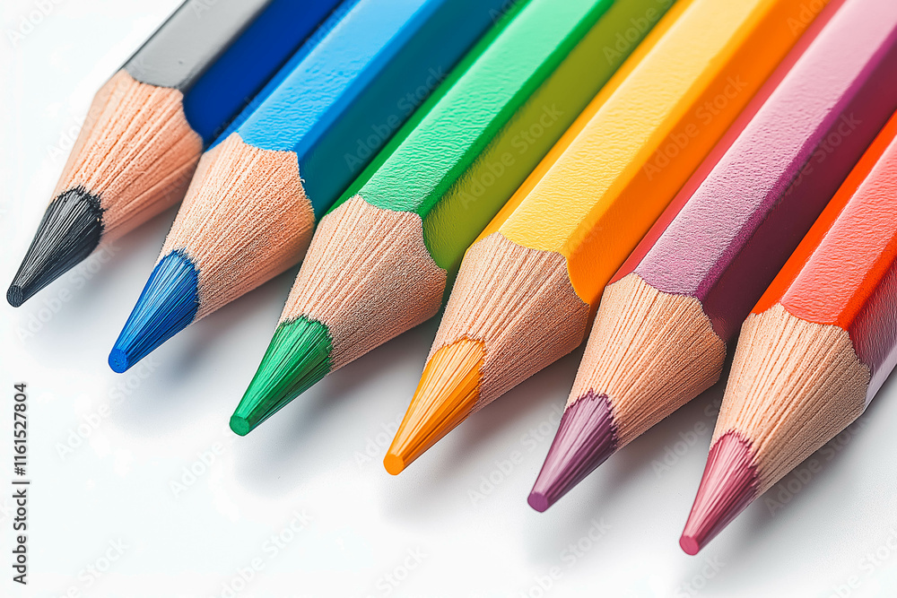 A set of colored pencils on a transparent background. A set of colored pencils on a transparent background.