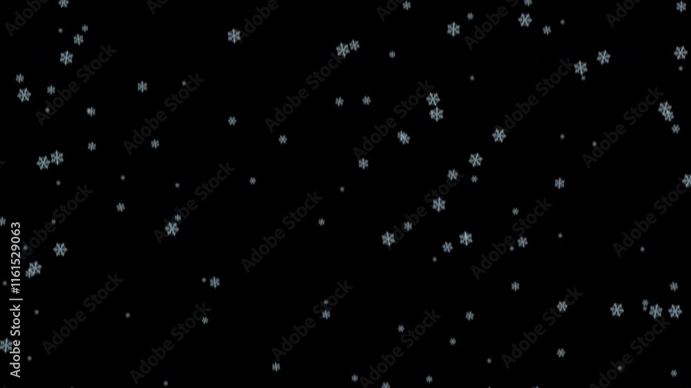 Snowfall video of realistic snowflakes. Alpha channel available in 3840 x 2160 px. Use transparency mode, screen or blend mode. Video of snowflakes isolated on a black artificial background. Snowfall video of realistic snowflakes. Alpha channel available in 3840 x 2160 px. Use transparency mode, screen or blend mode. Video of snowflakes isolated on a black artificial background.