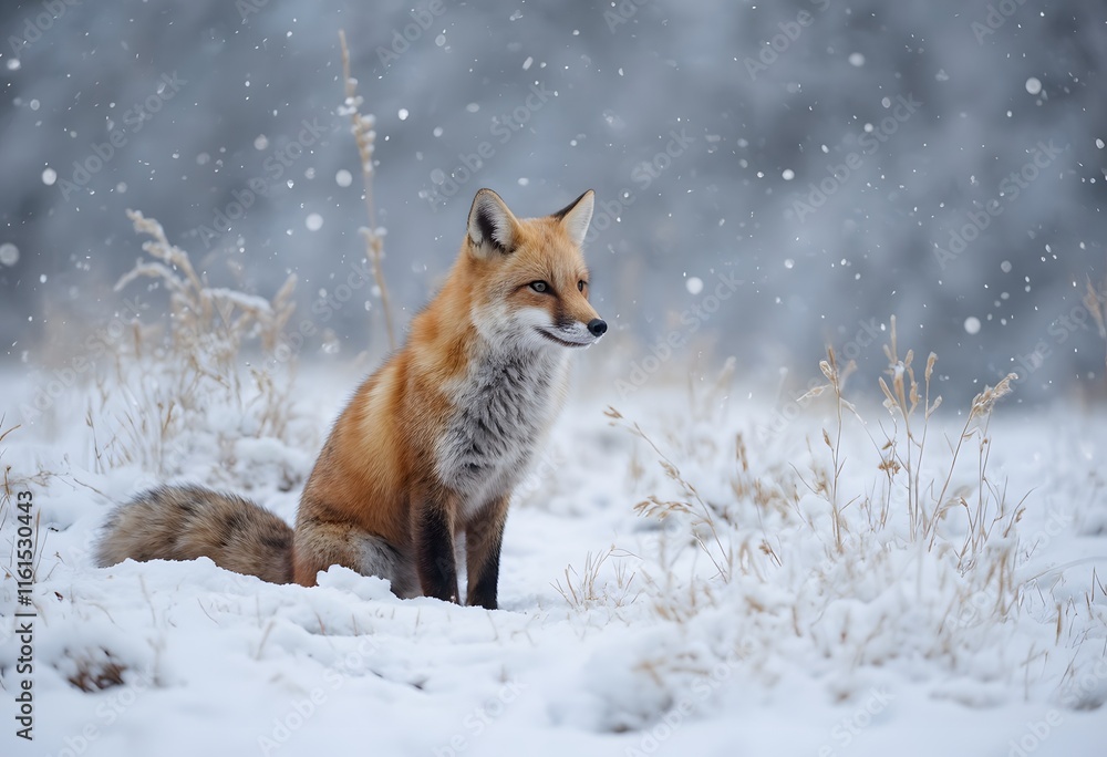 Red fox in the snow Red fox in the snow