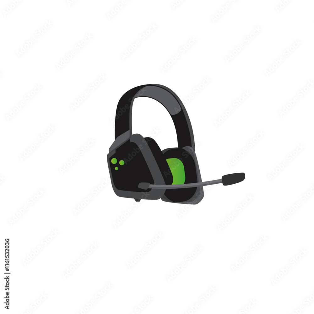 Gaming headphone icon flat vector design Gaming headphone icon flat vector design