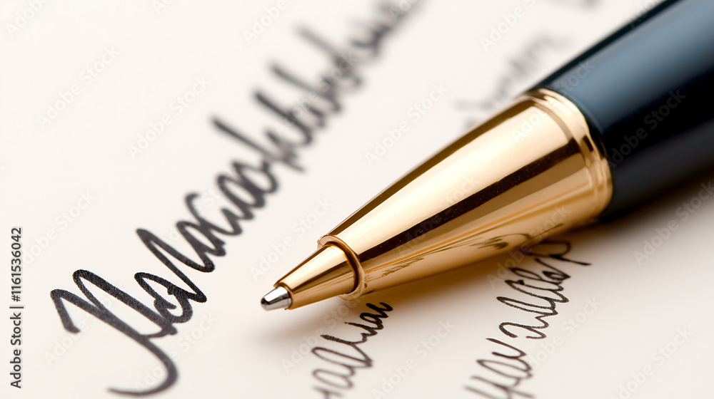 close up of pen poised over signed document, symbolizing agreement and commitment close up of pen poised over signed document, symbolizing agreement and commitment