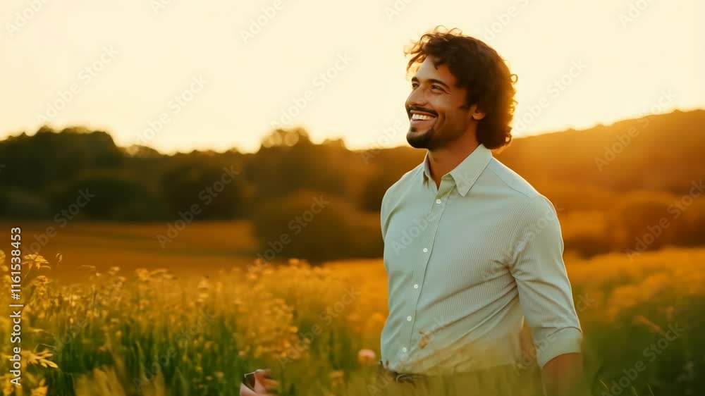 Smiling Man Outdoors in Golden Hour Light
Smiling Man Outdoors in Golden Hour Light