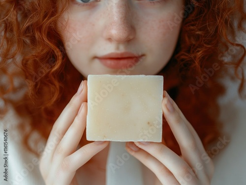 Hand holding soap bar