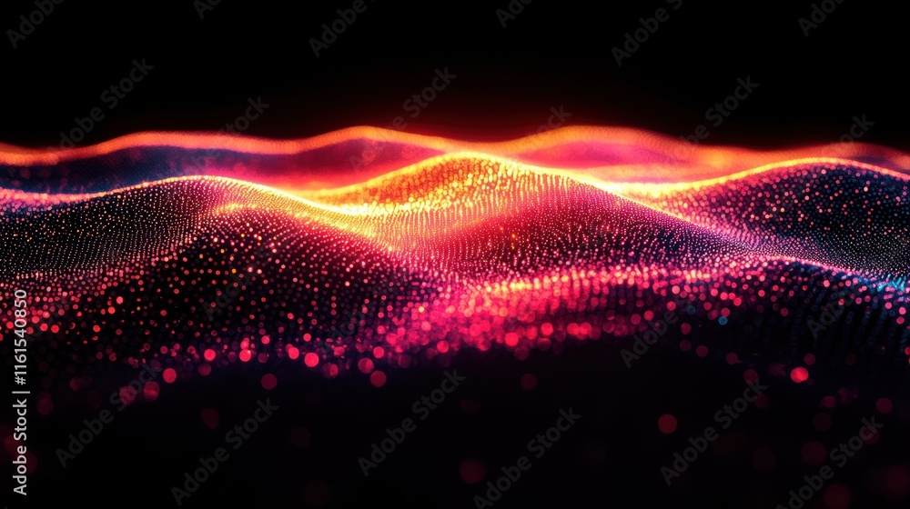 Abstract glowing wave particles. Abstract glowing wave particles.