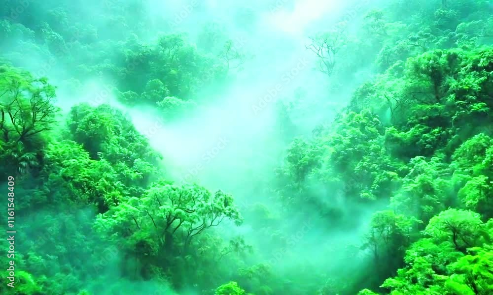Mystical foggy rainforest with lush green trees, serene natural atmosphere, vibrant foliage, tropical jungle scenery, tranquil misty landscape, immersive forest view, peaceful environment. Mystical foggy rainforest with lush green trees, serene natural atmosphere, vibrant foliage, tropical jungle scenery, tranquil misty landscape, immersive forest view, peaceful environment.