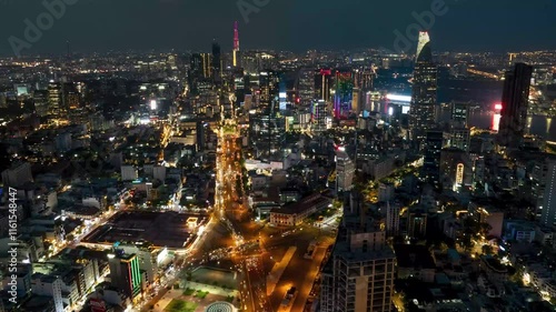 Stunning Night Sky View of Ho Chi Minh City, Vietnam photo