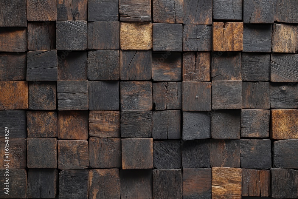 Dark brown wooden cube wall texture background. (1) Dark brown wooden cube wall texture background. (1)