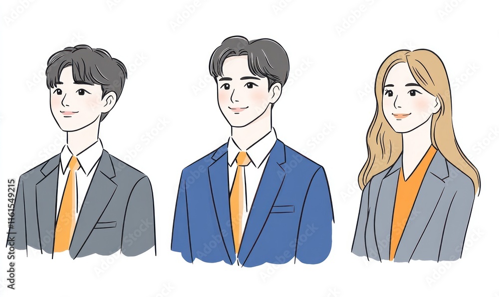 Three smiling business professionals. Three smiling business professionals.