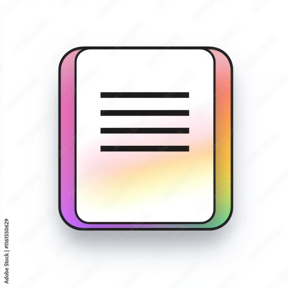 Gradient rectangle with lines inside, rounded corners, and a thick border.