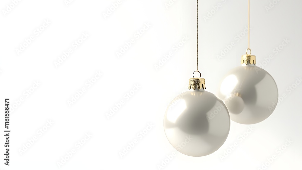 Serene Reflections: A Close-Up of Gleaming White Christmas Baubles, Emphasizing Their Smooth Texture and Subtle Shine
Serene Reflections: A Close-Up of Gleaming White Christmas Baubles, Emphasizing Their Smooth Texture and Subtle Shine