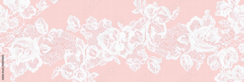Delicate lace inspired seamless pattern in soft pink and white tones for elegant designs. Generative AI Delicate lace inspired seamless pattern in soft pink and white tones for elegant designs. Generative AI