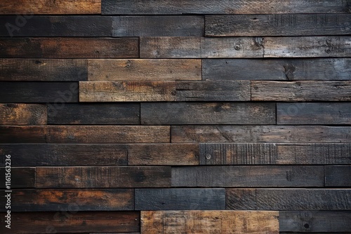 Dark brown reclaimed wood wall texture. (1) photo