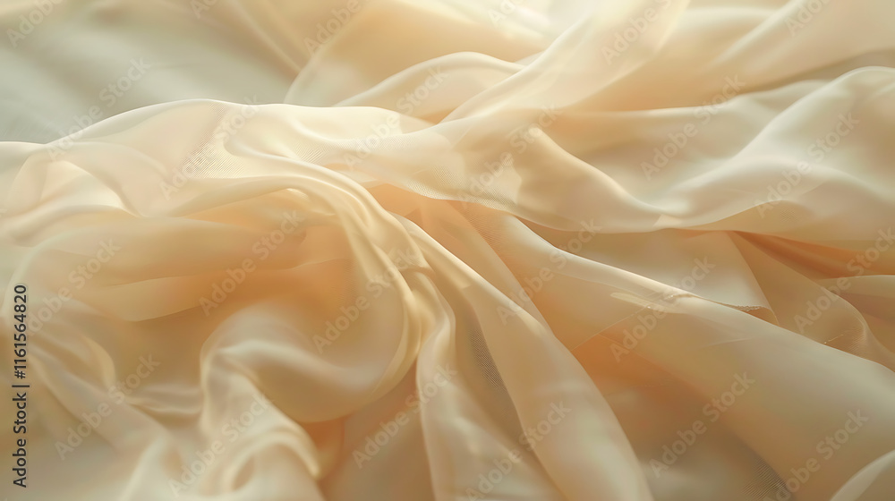 Obraz premium Draped Beige Silk Fabric Texture