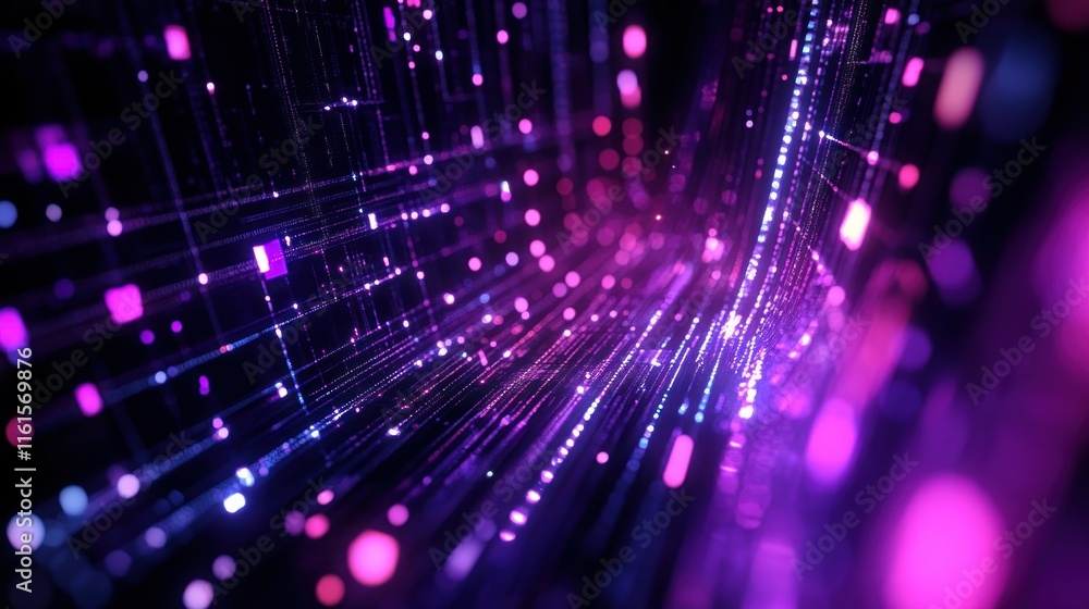 Abstract glowing purple and pink digital tunnel. Abstract glowing purple and pink digital tunnel.