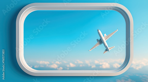 Wallpaper Mural modern airplane ascends against clear blue sky, framed beautifully Torontodigital.ca