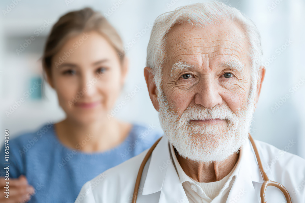 Elderly patient with caring doctor in medical setting, showcasing compassion and healthcare support Elderly patient with caring doctor in medical setting, showcasing compassion and healthcare support