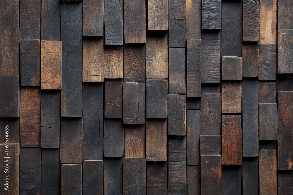 Dark brown wood block wall texture. (6) Dark brown wood block wall texture. (6)
